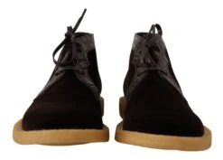 Dolce & Gabbana Brown Velvet Exotic Leather Men's Boots -Lux Lair Store 1608671