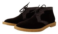 Dolce & Gabbana Brown Velvet Exotic Leather Men's Boots -Lux Lair Store 1608672