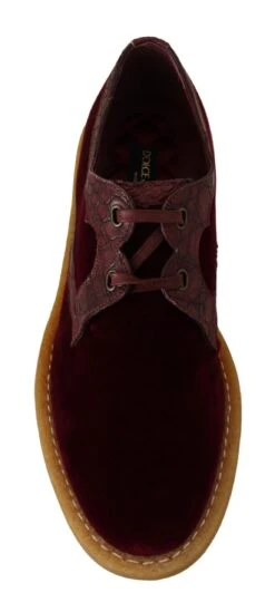 Dolce & Gabbana Bordeaux Velvet Exotic Leather Men's Shoes 13 Dolce & Gabbana Bordeaux Velvet Exotic Leather Men's Shoes -Lux Lair Store 1609084