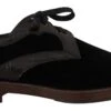 Dolce & Gabbana Black Velvet Exotic Leather Men's Shoes -Lux Lair Store 1609139