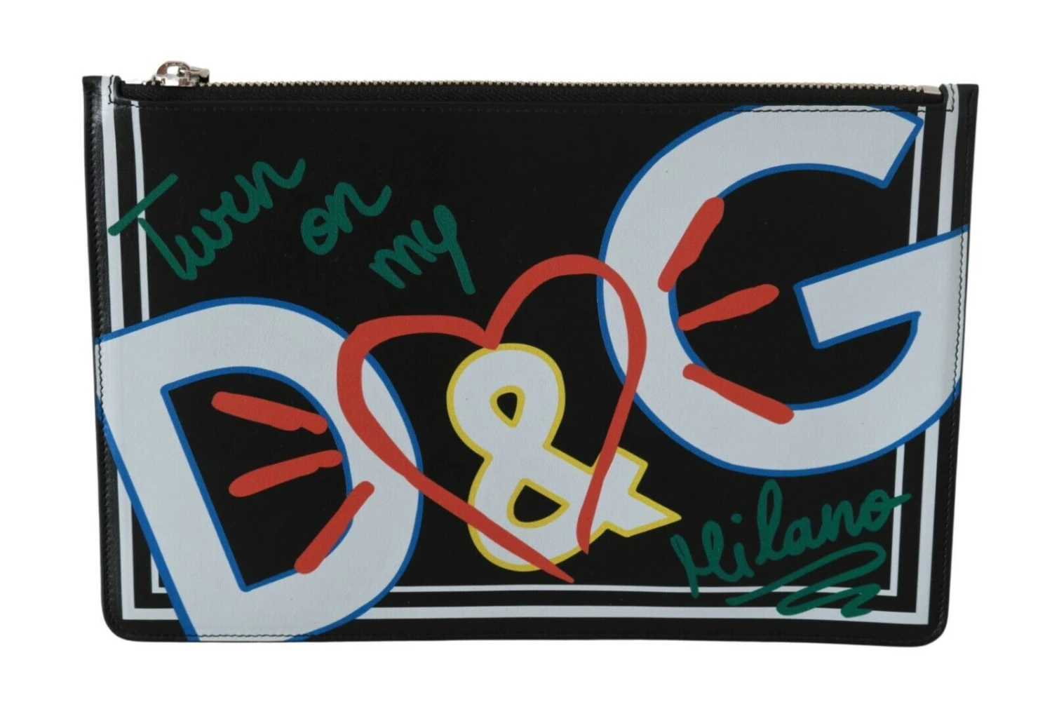 Dolce & Gabbana Black DG Print Mens Zipper Coin Purse Leather Men's Wallet 3 Dolce & Gabbana Black DG Print Mens Zipper Coin Purse Leather Men's Wallet