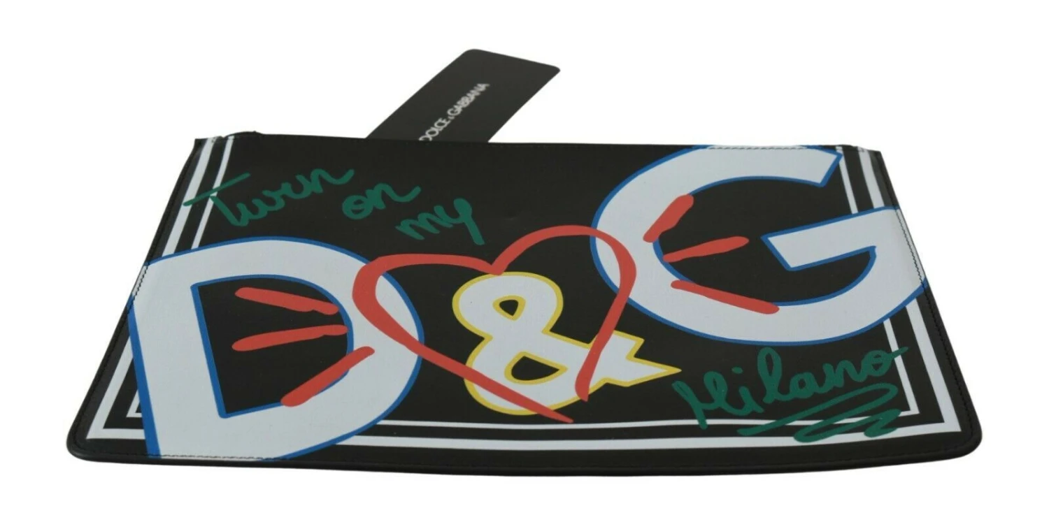 Dolce & Gabbana Black DG Print Mens Zipper Coin Purse Leather Men's Wallet 6 Dolce & Gabbana Black DG Print Mens Zipper Coin Purse Leather Men's Wallet - Image 4