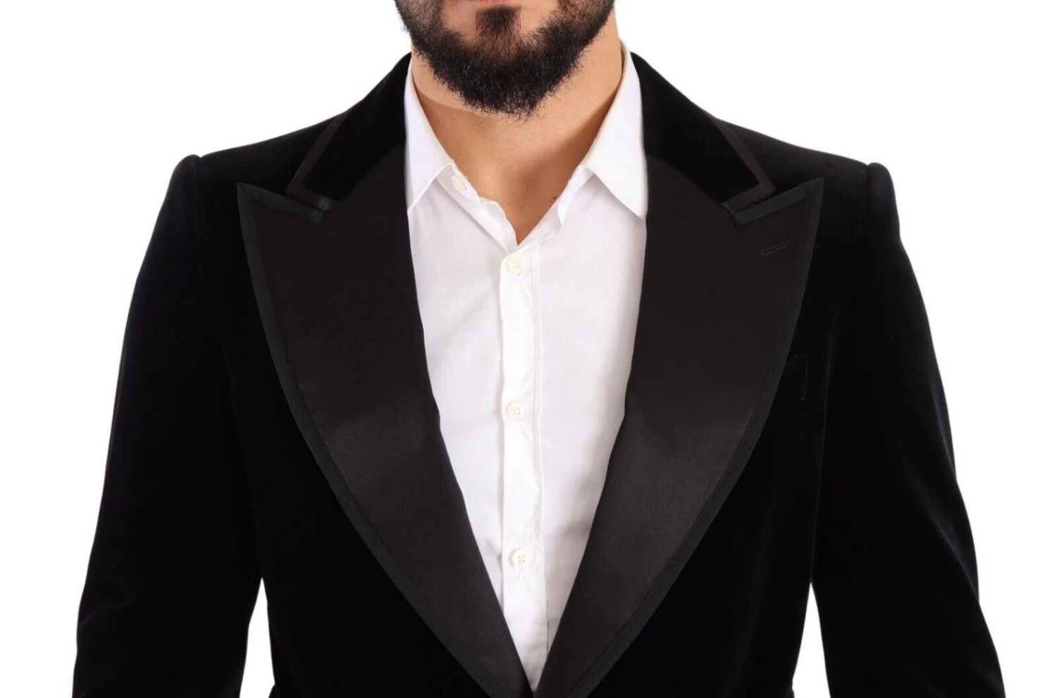 Dolce & Gabbana Black Velvet Single Breasted One Button Men's Blazer 6 Dolce & Gabbana Black Velvet Single Breasted One Button Men's Blazer - Image 4