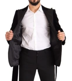 Dolce & Gabbana Black Velvet Single Breasted One Button Men's Blazer 13 Dolce & Gabbana Black Velvet Single Breasted One Button Men's Blazer -Lux Lair Store 1661647