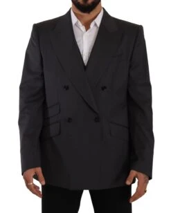 Dolce & Gabbana Gray Double Breasted 2 Piece SICILIA Men's Blazer