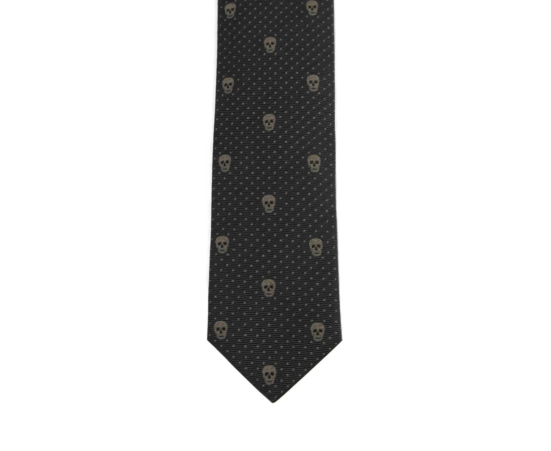 Alexander McQueen Men's Brown Skull Polka Dot Silk Tie 184303 2065 (5 Cm) 5 Alexander McQueen Men's Brown Skull Polka Dot Silk Tie 184303 2065 (5 Cm) - Image 3