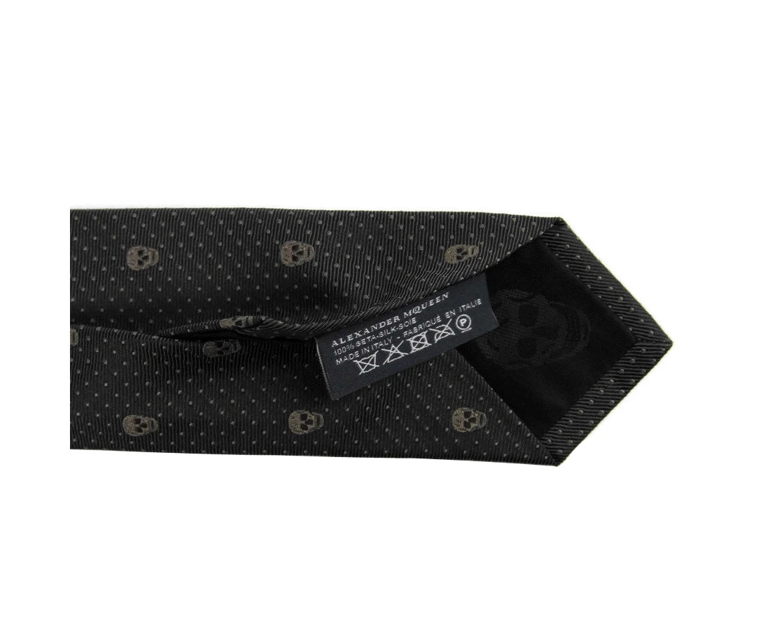 Alexander McQueen Men's Brown Skull Polka Dot Silk Tie 184303 2065 (5 Cm) 9 Alexander McQueen Men's Brown Skull Polka Dot Silk Tie 184303 2065 (5 Cm) - Image 7
