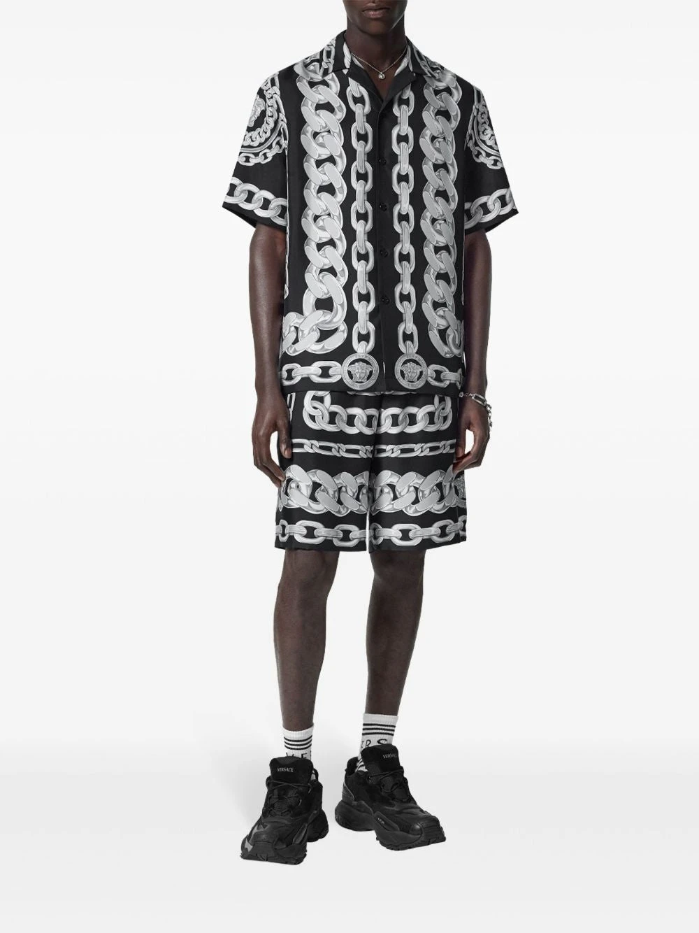 Versace Men's Medusa Chains Silk Shorts 5 Versace Men's Medusa Chains Silk Shorts - Image 3
