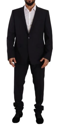 Dolce & Gabbana Blue GOLD Wool Single Breasted 2 Piece Men's Suit