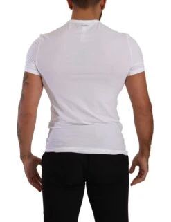 Dolce & Gabbana White Round Neck Cotton Stretch T-shirt Men's Underwear -Lux Lair Store 1916255