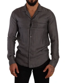 Dolce & Gabbana Gray Fantasy Pattern Pajama Top Mens Men's Shirt