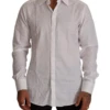Dolce & Gabbana White GOLD Cotton Slim Fit Dress Formal Men's Shirt -Lux Lair Store 1916444