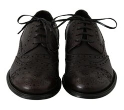 Dolce & Gabbana Brown Leather Wingtip Derby Formal Men's Shoes -Lux Lair Store 1929788