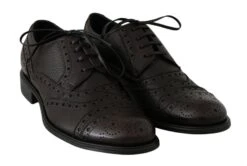 Dolce & Gabbana Brown Leather Wingtip Derby Formal Men's Shoes -Lux Lair Store 1929789
