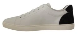 Dolce & Gabbana White Black Leather Low Shoes Men's Sneakers -Lux Lair Store 1943706