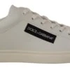 Dolce & Gabbana White Black Leather Low Shoes Men's Sneakers