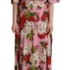 Dolce & Gabbana Pink Floral Silk Stretch Gown Maxi Women's Dress 2 Dolce & Gabbana Pink Floral Silk Stretch Gown Maxi Women's Dress -Lux Lair Store 1944030