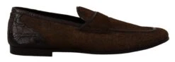 Dolce & Gabbana Men's Dress Loafers Brown Leather Slip Men's Shoes