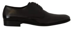 Dolce & Gabbana Black Leather Lace Up Formal Derby Men's Shoes