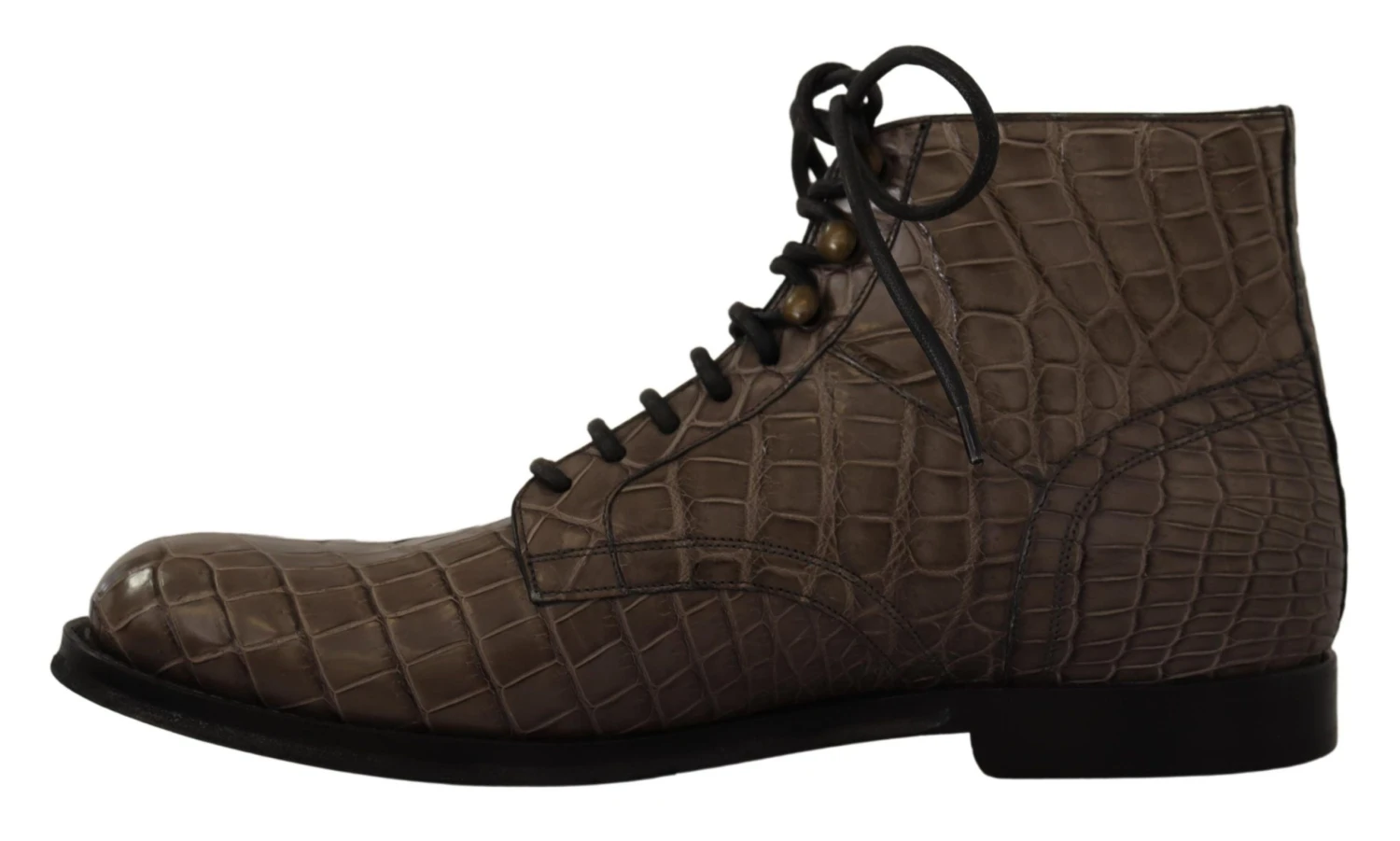 Dolce & Gabbana Gray Crocodile Leather Derby Men's Boots 6 Dolce & Gabbana Gray Crocodile Leather Derby Men's Boots - Image 4