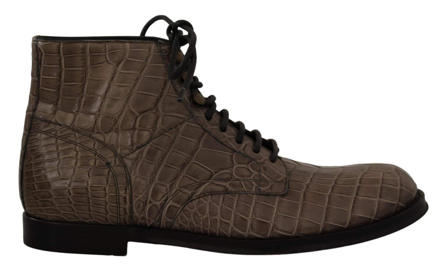 Dolce & Gabbana Gray Crocodile Leather Derby Men's Boots 3 Dolce & Gabbana Gray Crocodile Leather Derby Men's Boots