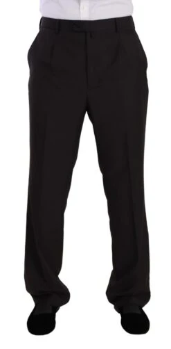 Domenico Tagliente Gray Polyester Single Breasted Formal Men's Suit -Lux Lair Store 1964668