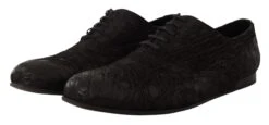 Dolce & Gabbana Black Caiman Leather Mens Oxford Men's Shoes 10 Dolce & Gabbana Black Caiman Leather Mens Oxford Men's Shoes -Lux Lair Store 1964774
