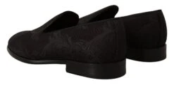 Dolce & Gabbana Black Floral Brocade Slippers Loafers Men's Shoes -Lux Lair Store 1964821