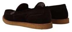 Dolce & Gabbana Brown Suede Leather Slip On Flats Moccasin Men's Shoes -Lux Lair Store 1964840