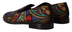 Dolce & Gabbana Multicolor Jacquard Crown Slippers Loafers Men's Shoes -Lux Lair Store 1964849