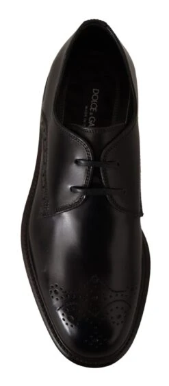Dolce & Gabbana Black Leather Dress Formal Derby Men's Shoes -Lux Lair Store 1965353