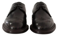 Dolce & Gabbana Black Leather Dress Formal Derby Men's Shoes -Lux Lair Store 1965354