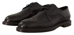 Dolce & Gabbana Black Leather Dress Formal Derby Men's Shoes -Lux Lair Store 1965355