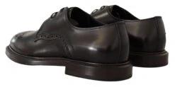 Dolce & Gabbana Black Leather Dress Formal Derby Men's Shoes -Lux Lair Store 1965356