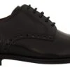 Dolce & Gabbana Black Leather Wingtip Mens Formal Derby Men's Shoes -Lux Lair Store 1969718