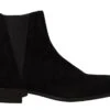 Dolce & Gabbana Black Suede Leather Chelsea Mens Boots Men's Shoes