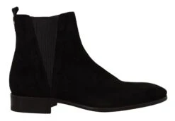 Dolce & Gabbana Black Suede Leather Chelsea Mens Boots Men's Shoes