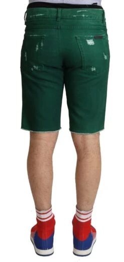 Dolce & Gabbana Green Tattered Cotton Men Denim Bermuda Men's Shorts 7 Dolce & Gabbana Green Tattered Cotton Men Denim Bermuda Men's Shorts -Lux Lair Store 1981053