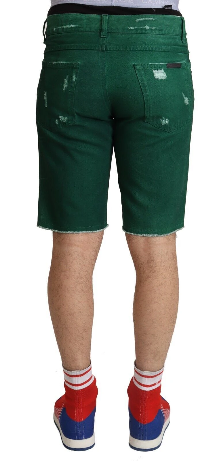 Dolce & Gabbana Green Tattered Cotton Men Denim Bermuda Men's Shorts 5 Dolce & Gabbana Green Tattered Cotton Men Denim Bermuda Men's Shorts - Image 3