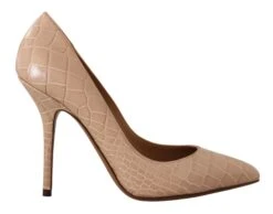 Dolce & Gabbana Beige Leather Bellucci Heels Pumps Women's Shoes