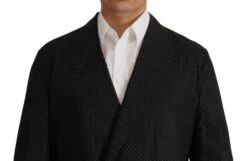 Dolce & Gabbana Black Polka Dotted Cotton Blazer Men's Jacket -Lux Lair Store 2407346