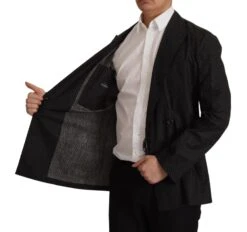 Dolce & Gabbana Black Polka Dotted Cotton Blazer Men's Jacket -Lux Lair Store 2407347