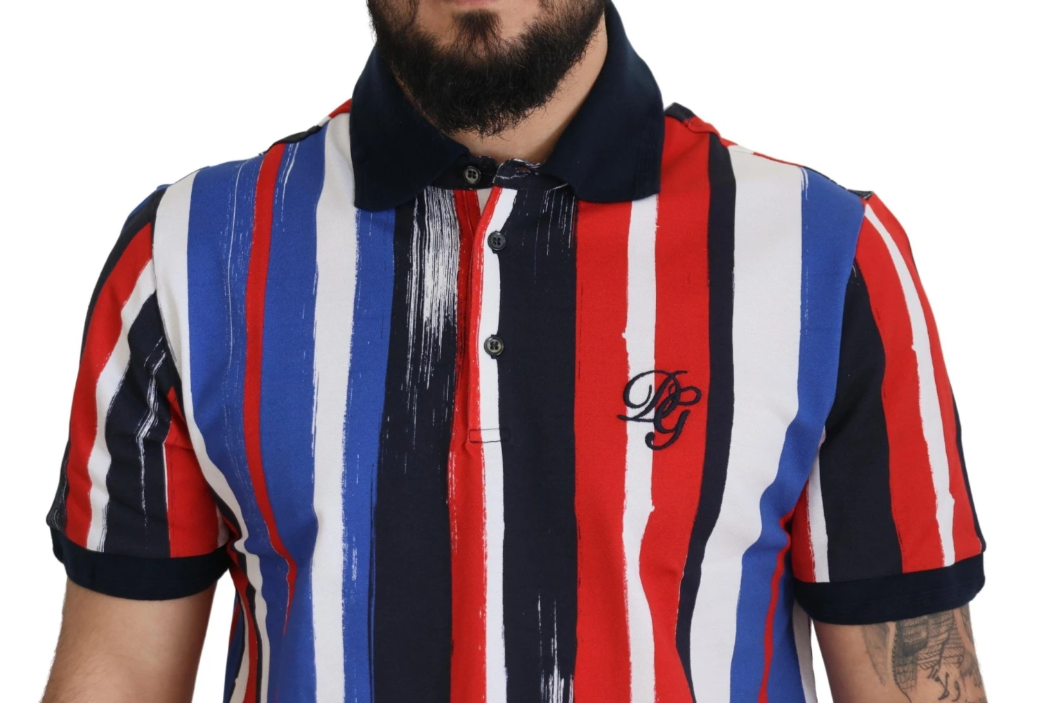 Dolce & Gabbana Multicolor Cotton Polo Top Men's T-shirt 4 Dolce & Gabbana Multicolor Cotton Polo Top Men's T-shirt - Image 2