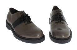 AI_ Gray Brown Leather Laceups Women's Shoes -Lux Lair Store 268005