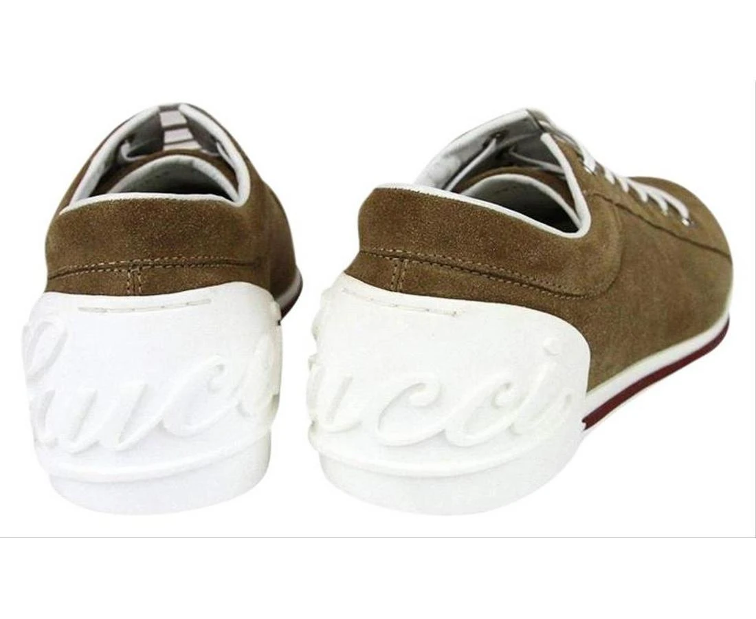 Gucci Women's Brown Leather / Suede Trainer With Script Logo Sneaker 281017 CBB00 2309 7 Gucci Women's Brown Leather / Suede Trainer With Script Logo Sneaker 281017 CBB00 2309 - Image 5