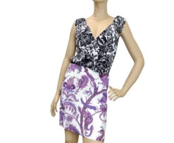 Gucci Women's V-Neck Runway Multi Color Silk Floral Dress