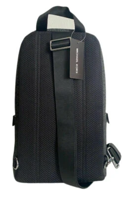 Michael Kors Men's Cooper MK Signature PVC Commuter Slingpack Backpack -Lux Lair Store 294325874889blackmksv3