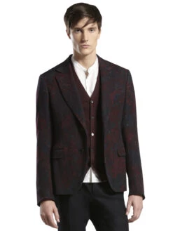 Gucci Men's Multi-Color Runway Sketch-Printed Flannel Dandy Jacket