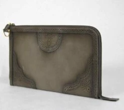 GUCCI Women's Duilio Brogue Zip Around Leather Clutch Bag 18 GUCCI Women's Duilio Brogue Zip Around Leather Clutch Bag -Lux Lair Store 296911 2816 804821401 scuffs oza4