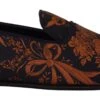 Dolce & Gabbana Blue Rust Floral Slippers Loafers Men's Shoes 1 Dolce & Gabbana Blue Rust Floral Slippers Loafers Men's Shoes -Lux Lair Store 2985702